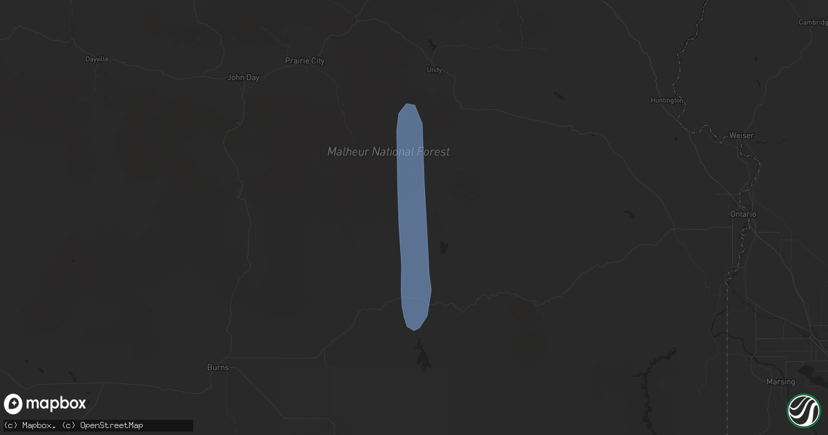 Hail map in Juntura, OR on May 1, 2023