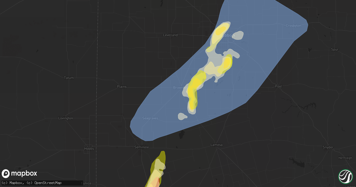 Hail map in Brownfield, TX on May 1, 2024