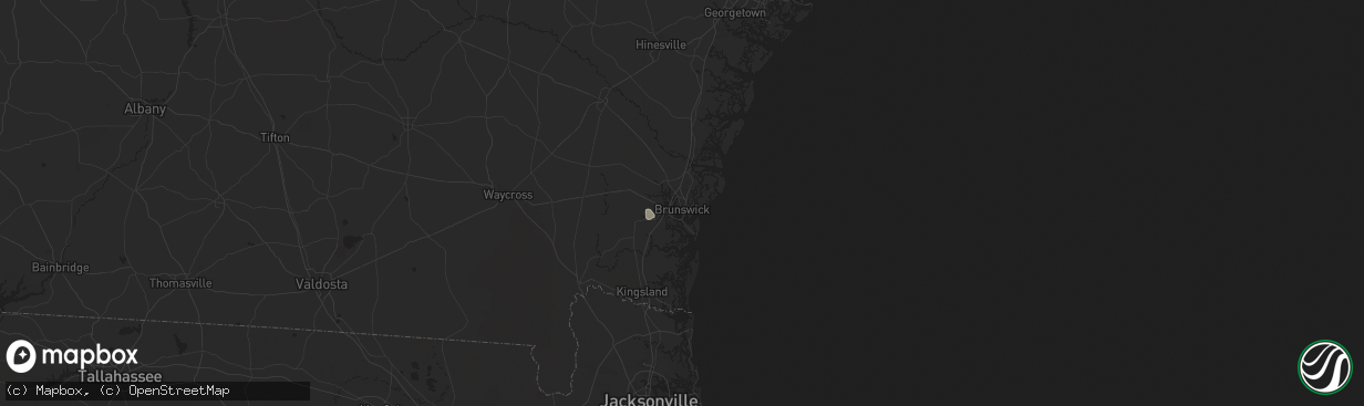 Hail map in Brunswick, GA on May 1, 2024