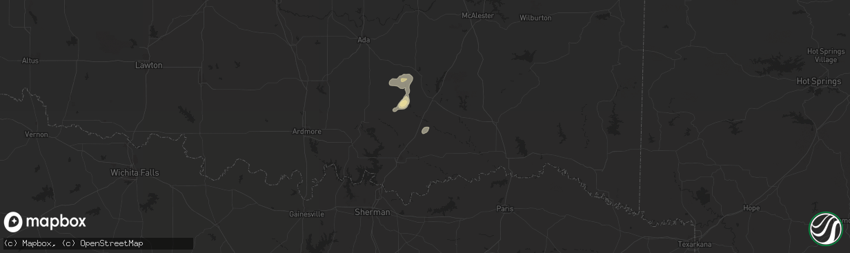 Hail map in Caney, OK on May 1, 2024