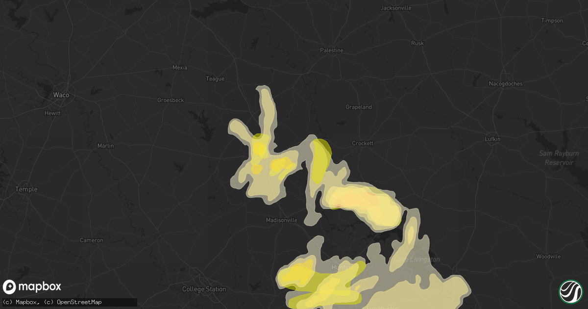 Hail map in Centerville, TX on May 1, 2024