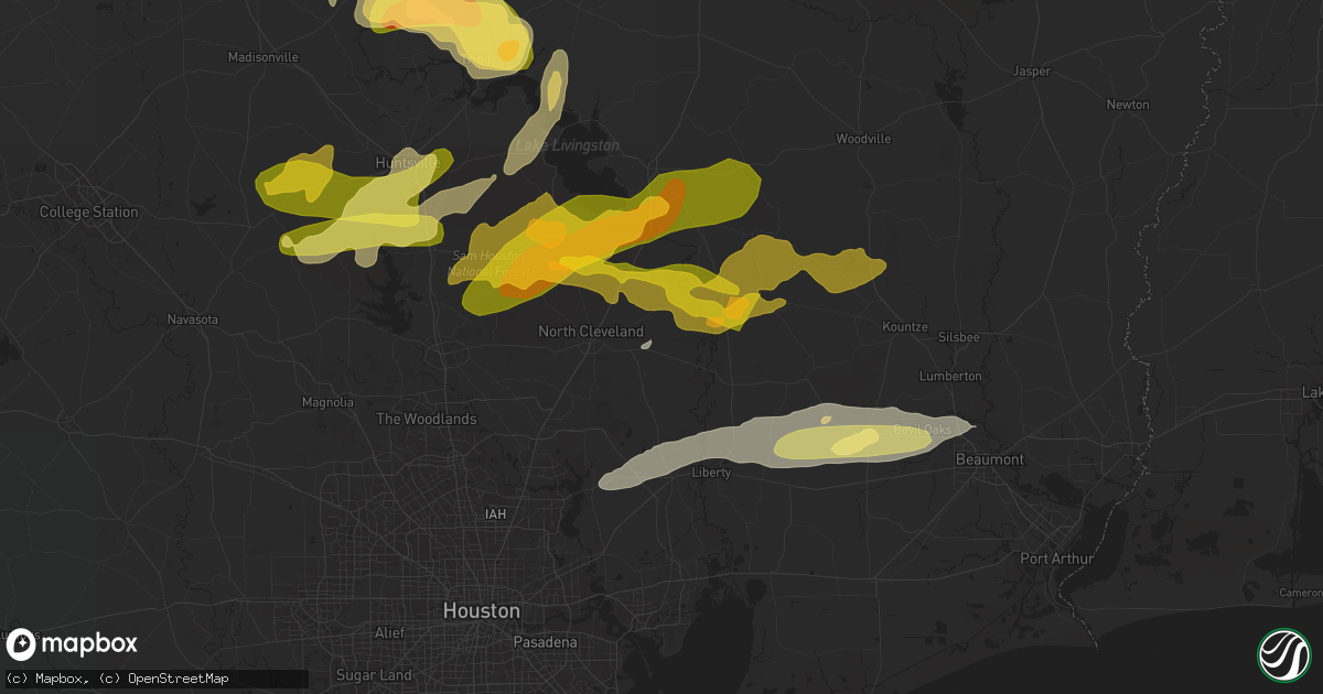 Hail map in Cleveland, TX on May 1, 2024