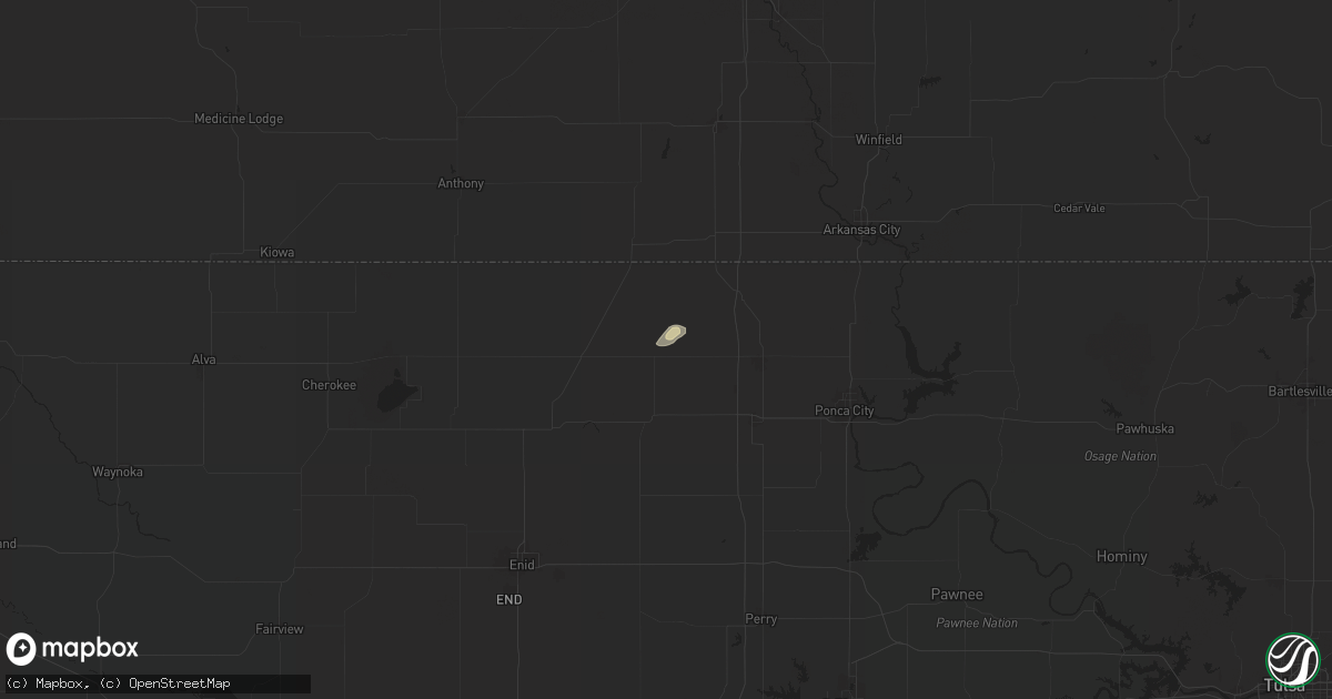 Hail map in Deer Creek, OK on May 1, 2024