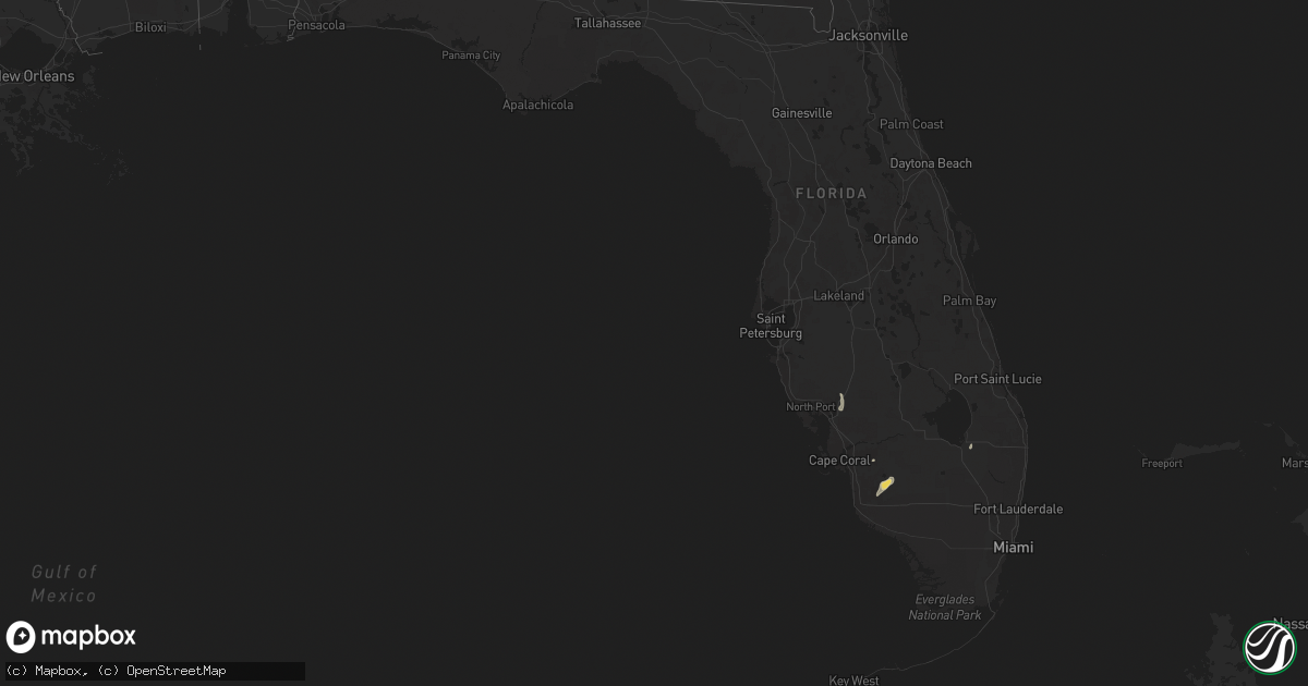 Hail map in Florida on May 1, 2024