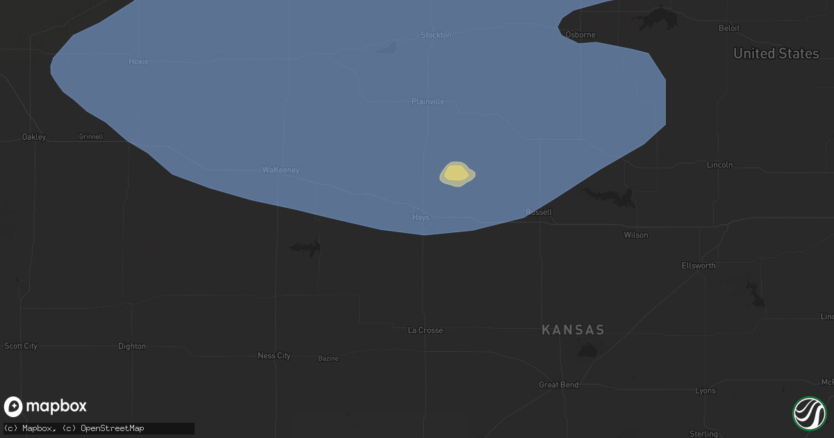 Hail map in Hays, KS on May 1, 2024
