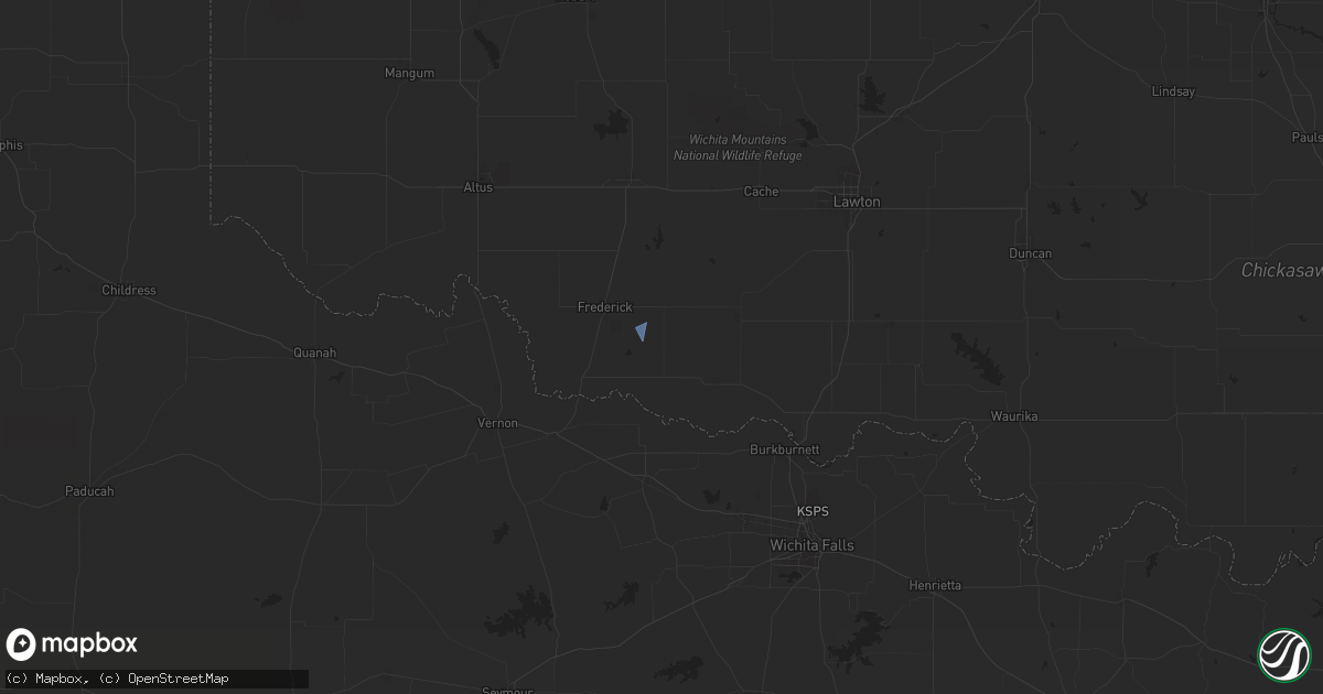 Hail map in Hollister, OK on May 1, 2024