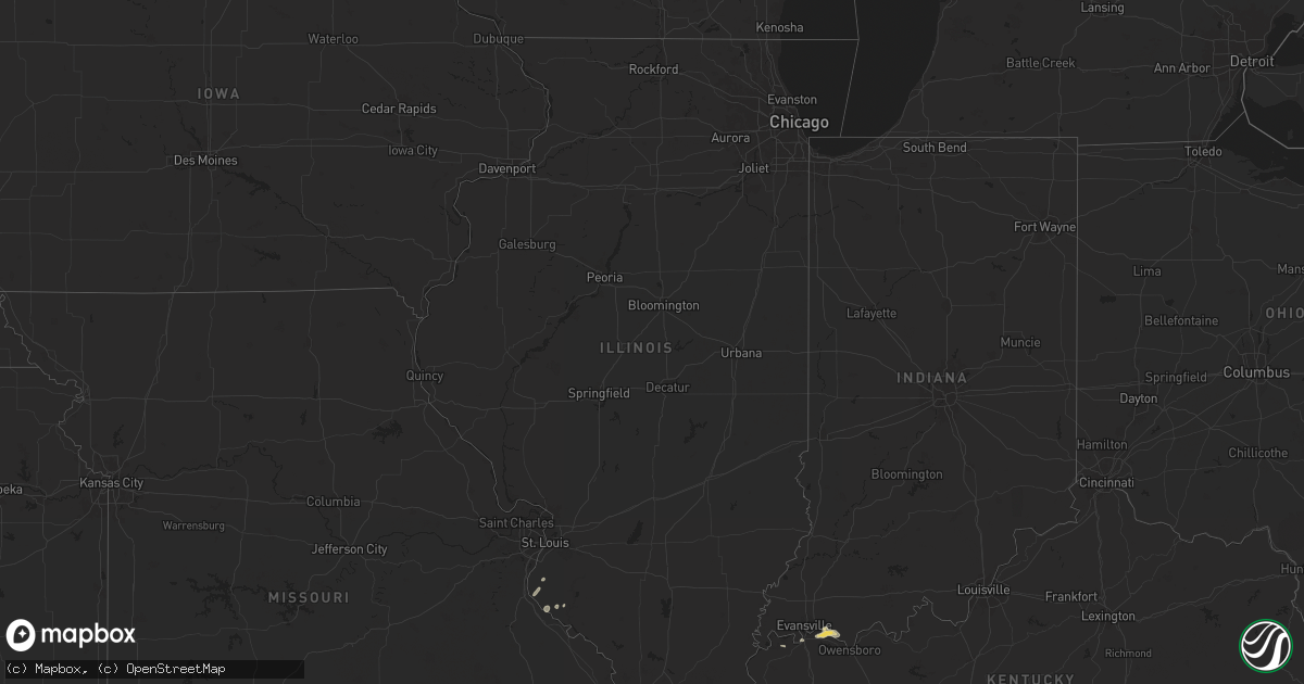 Hail map in Illinois on May 1, 2024