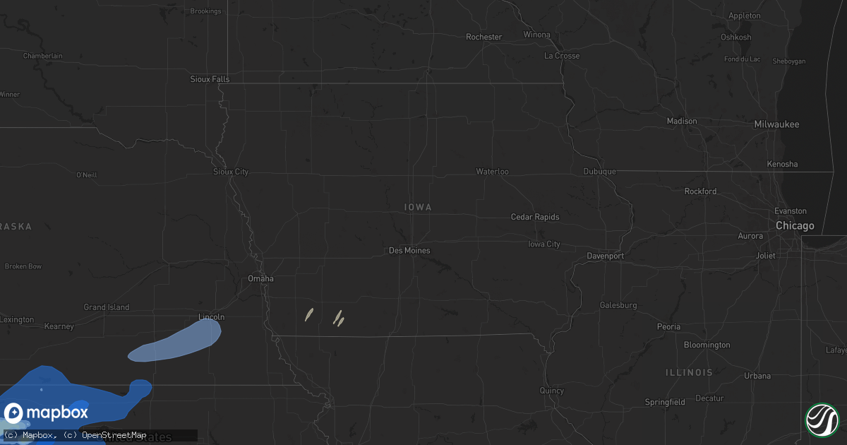 Hail map in Iowa on May 1, 2024