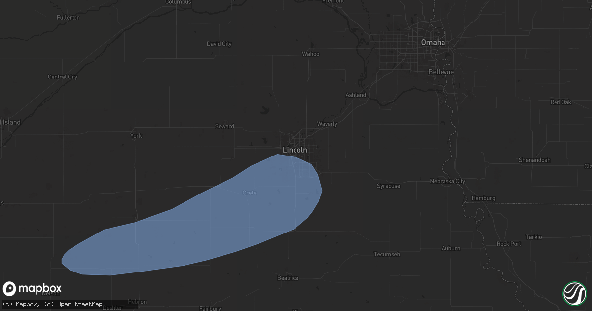 Hail map in Lincoln, NE on May 1, 2024