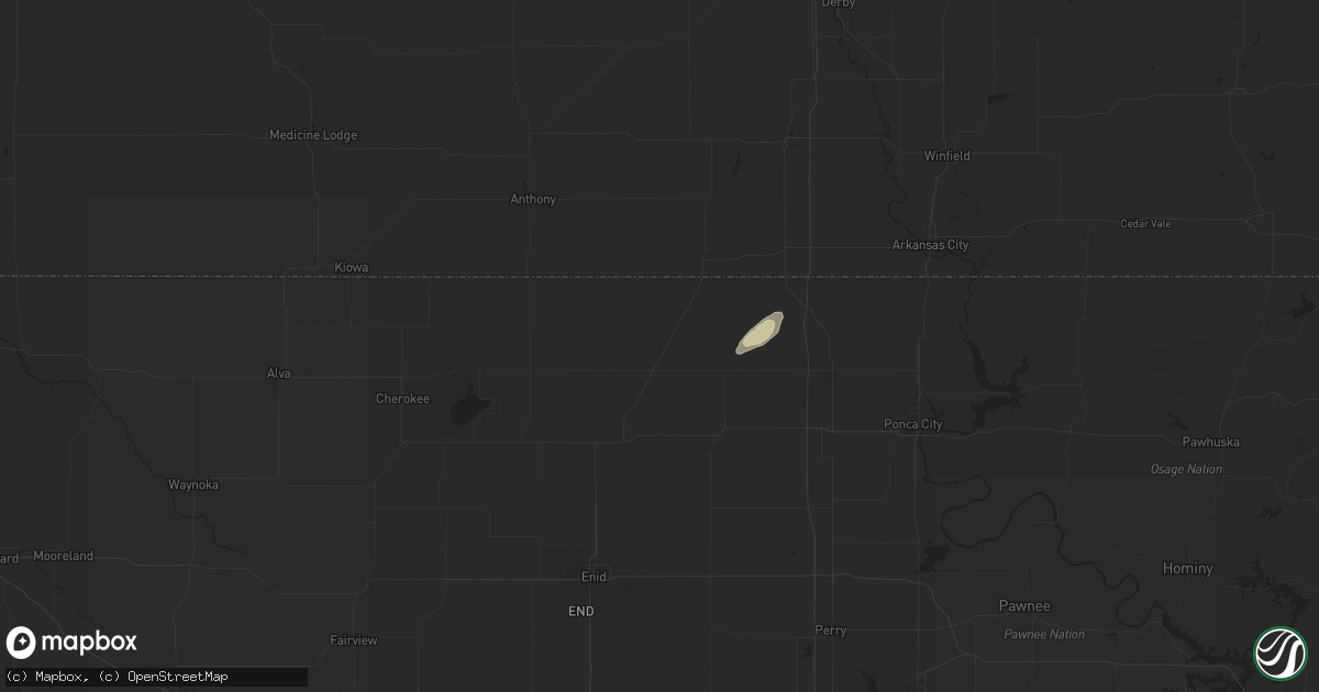 Hail map in Medford, OK on May 1, 2024