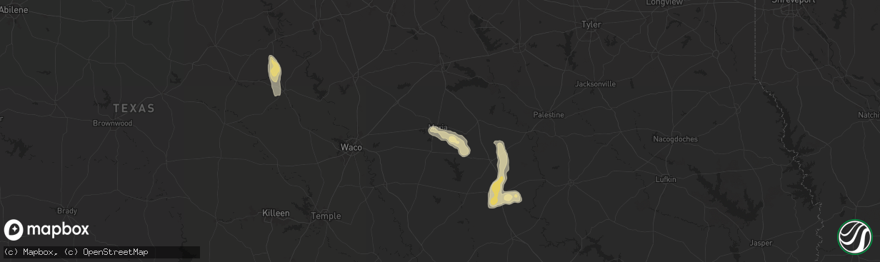 Hail map in Mexia, TX on May 1, 2024