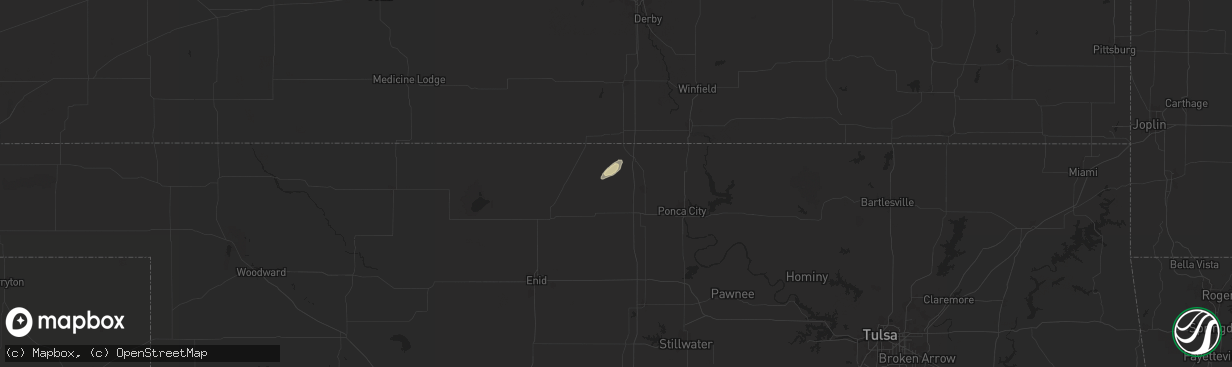 Hail map in Nardin, OK on May 1, 2024