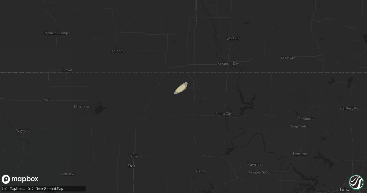 Hail map in Nardin, OK on May 1, 2024
