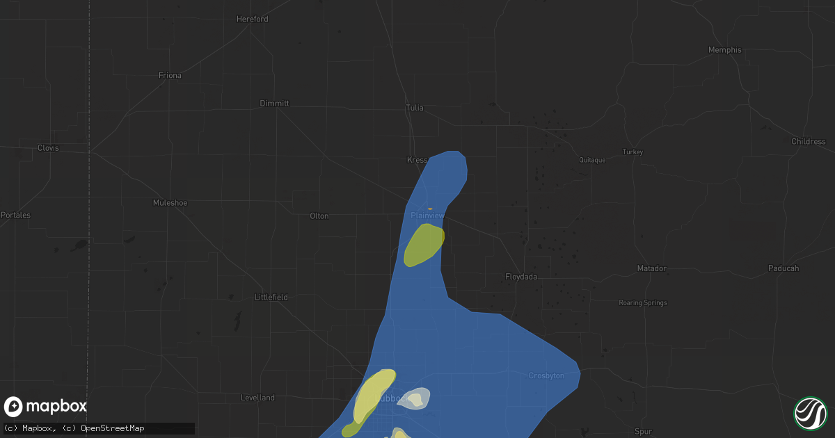 Hail map in Plainview, TX on May 1, 2024