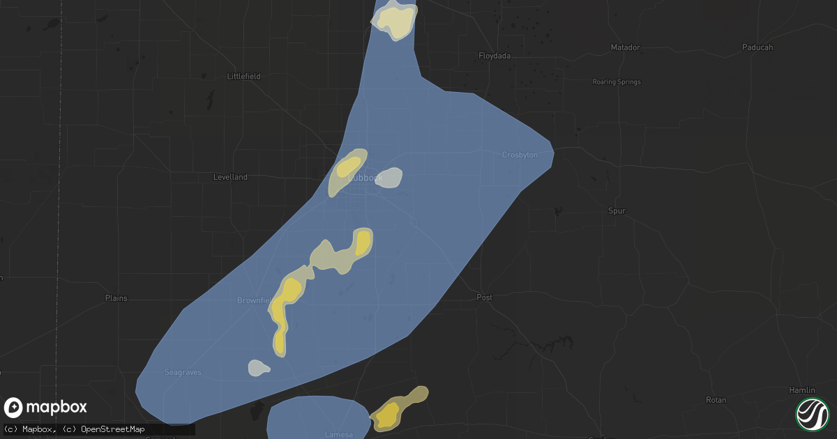 Hail map in Slaton, TX on May 1, 2024