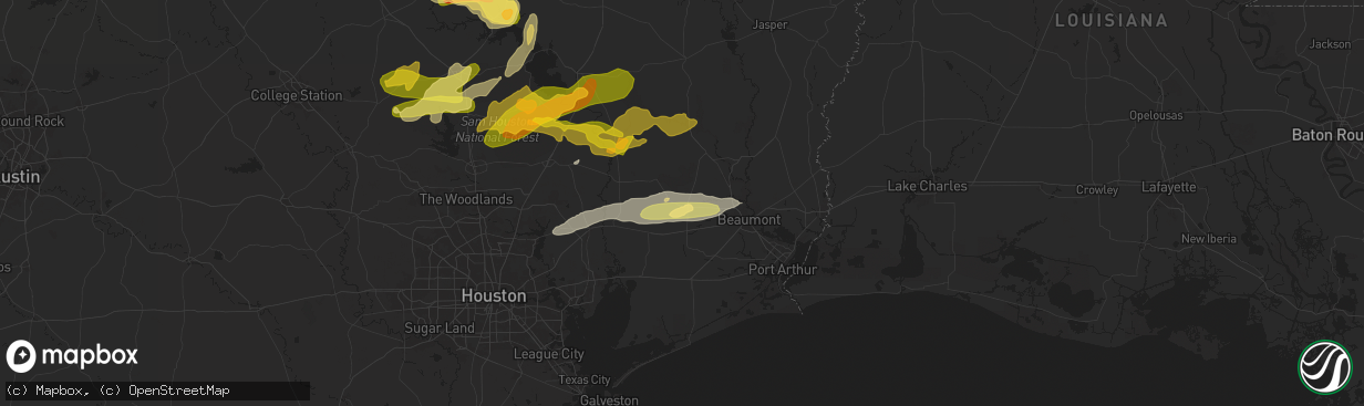 Hail map in Sour Lake, TX on May 1, 2024