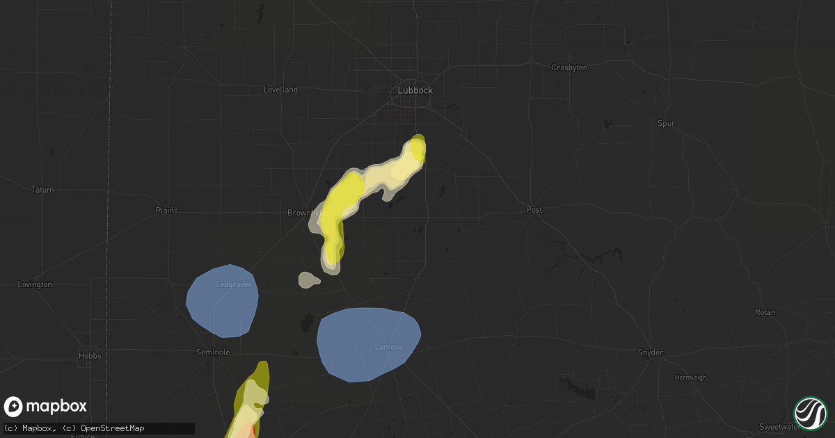 Hail map in Tahoka, TX on May 1, 2024