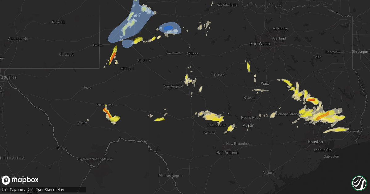Hail map in Texas on May 1, 2024