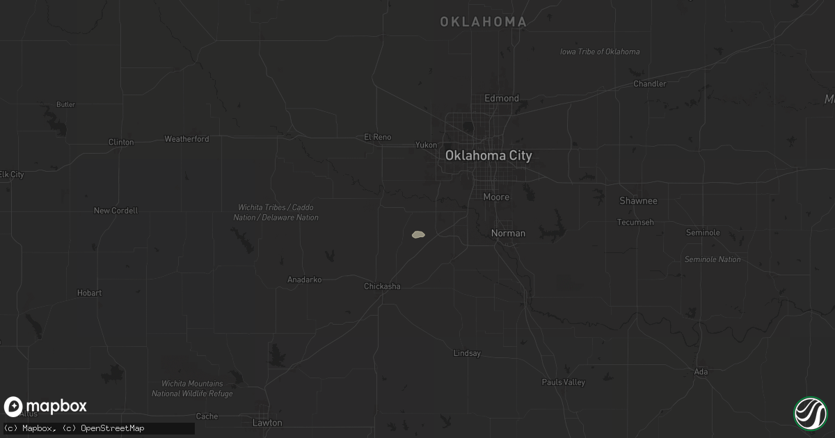 Hail map in Tuttle, OK on May 1, 2024