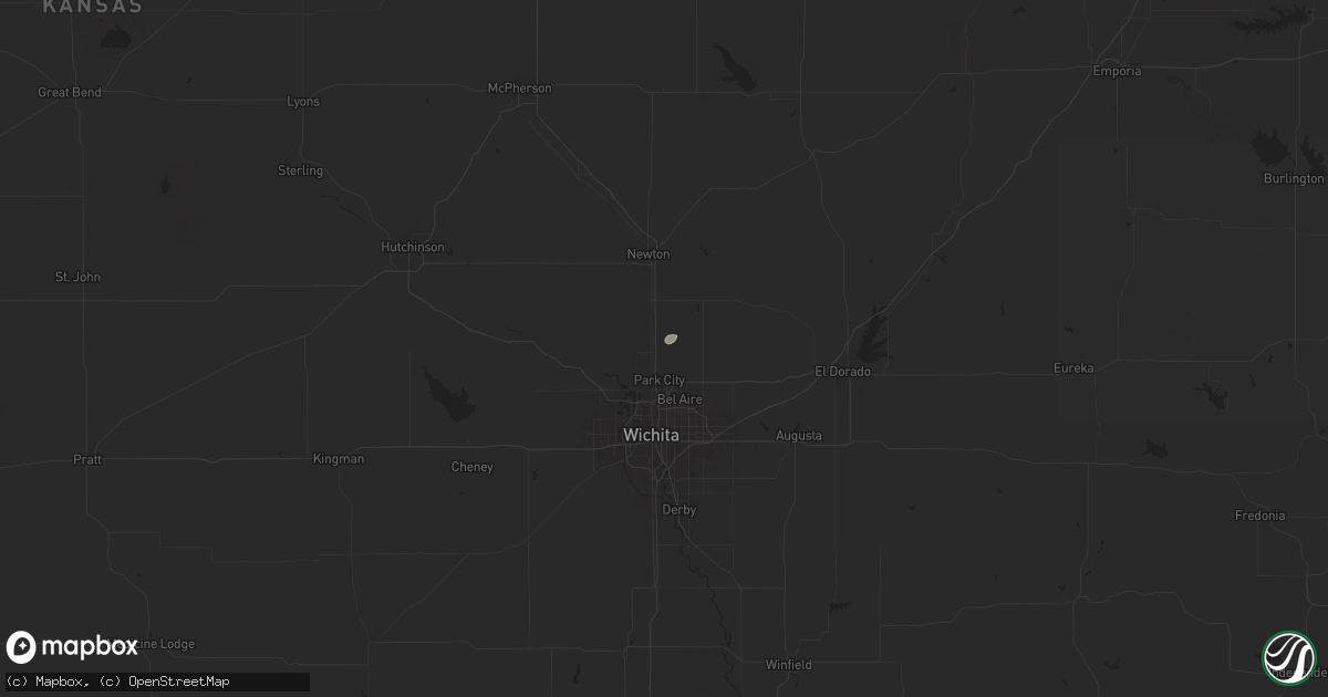 Hail map in Valley Center, KS on May 1, 2024