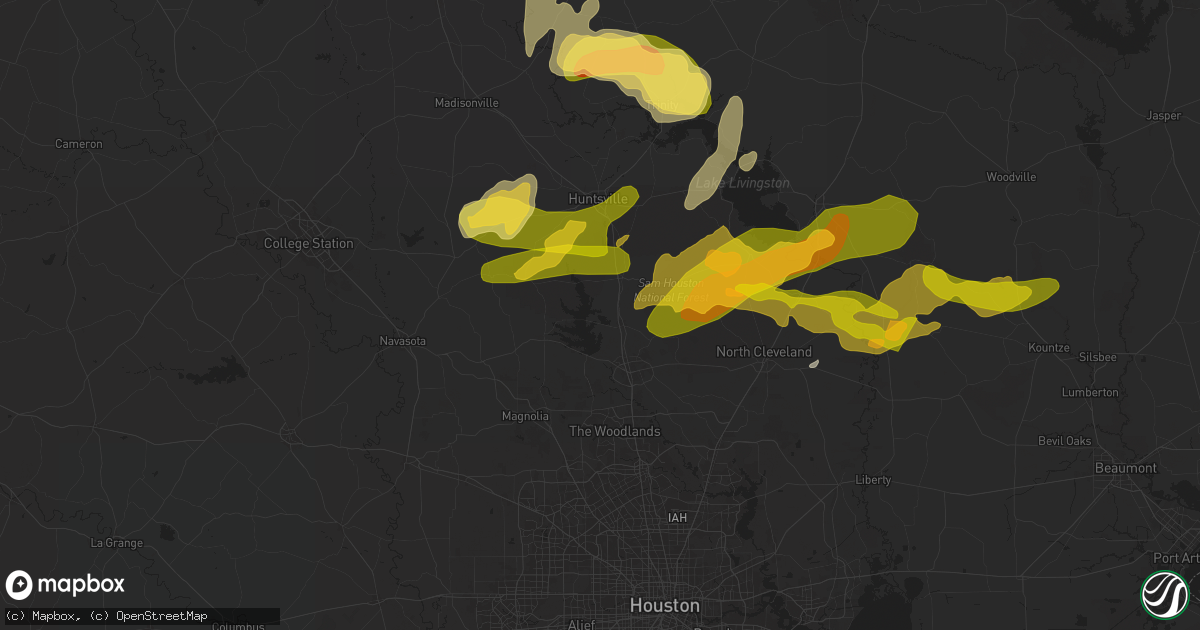 Hail map in Willis, TX on May 1, 2024