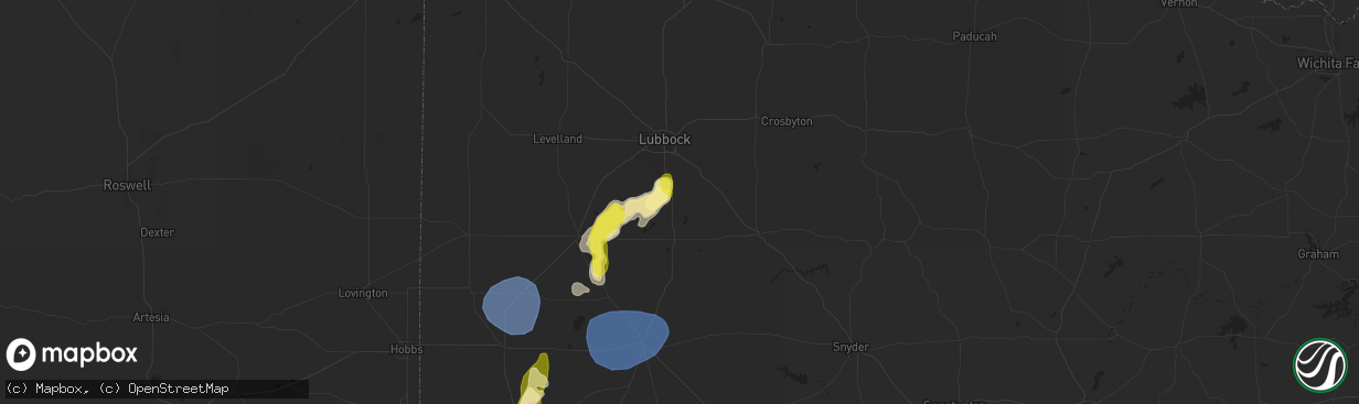 Hail map in Wilson, TX on May 1, 2024