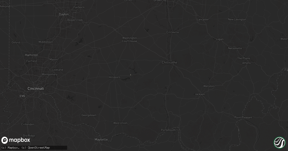 Hail map in Bainbridge, OH on May 1, 2025