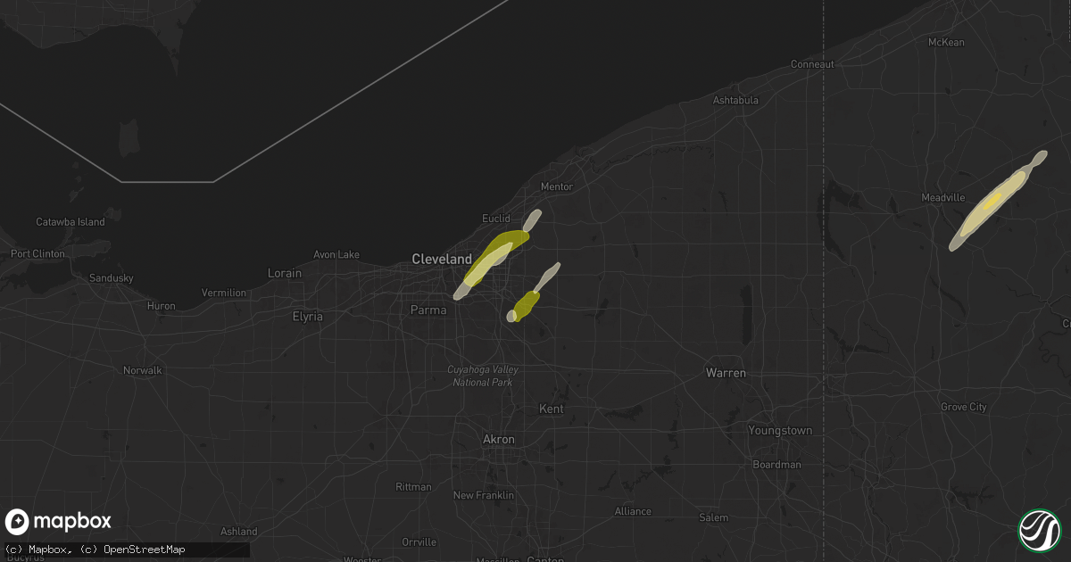 Hail map in Chagrin Falls, OH on May 1, 2025