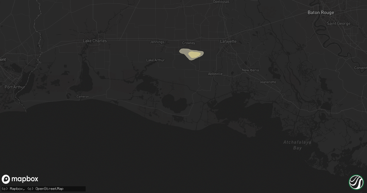 Hail map in Kaplan, LA on May 1, 2025
