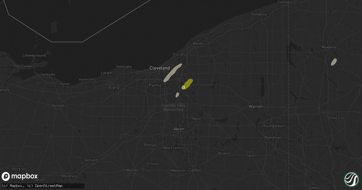 Hail map in Macedonia, OH on May 1, 2025