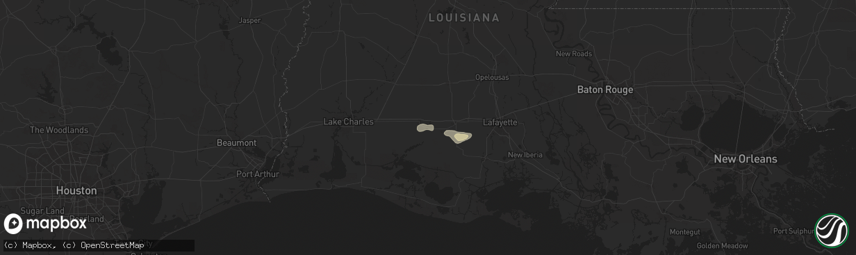 Hail map in Mermentau, LA on May 1, 2025