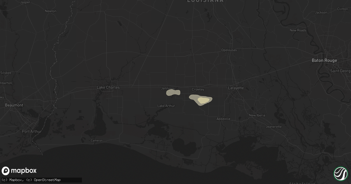 Hail map in Mermentau, LA on May 1, 2025