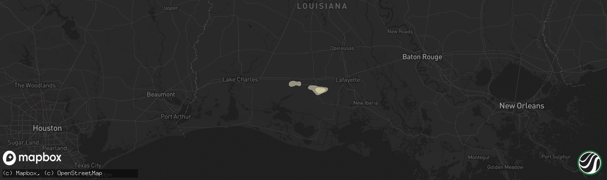 Hail map in Morse, LA on May 1, 2025