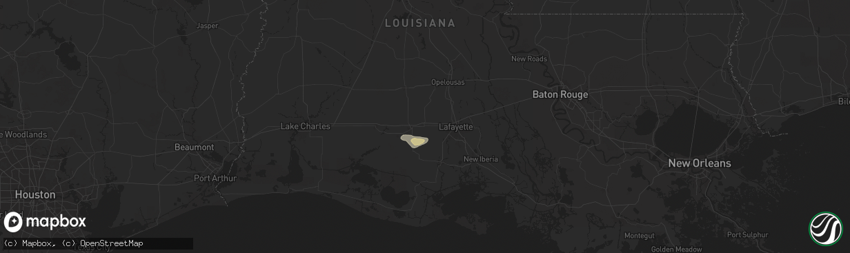 Hail map in Rayne, LA on May 1, 2025