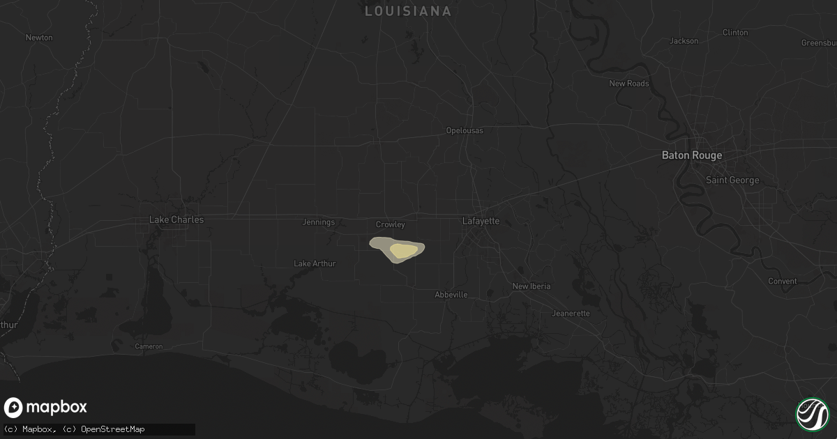 Hail map in Rayne, LA on May 1, 2025