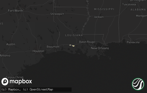 Hail map preview on 05-01-2025