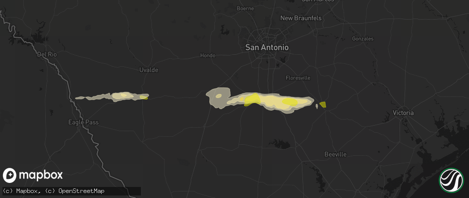 Hail map in Bigfoot, TX on May 1, 2026