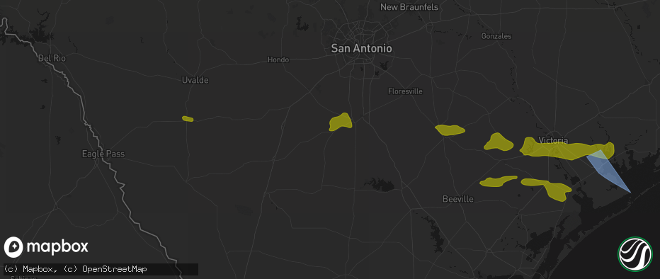 Hail map in Charlotte, TX on May 1, 2026