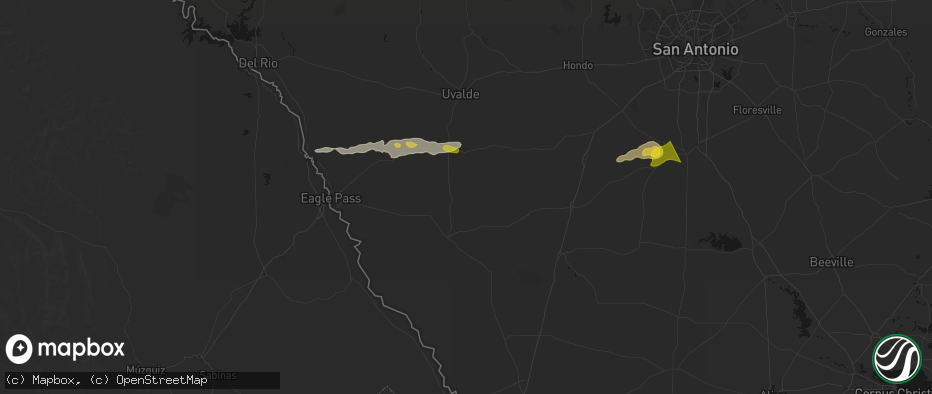Hail map in Crystal City, TX on May 1, 2026