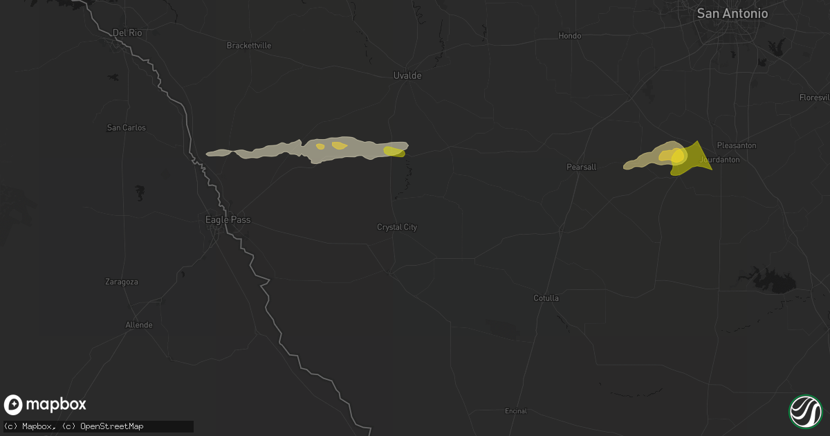 Hail map in Crystal City, TX on May 1, 2026
