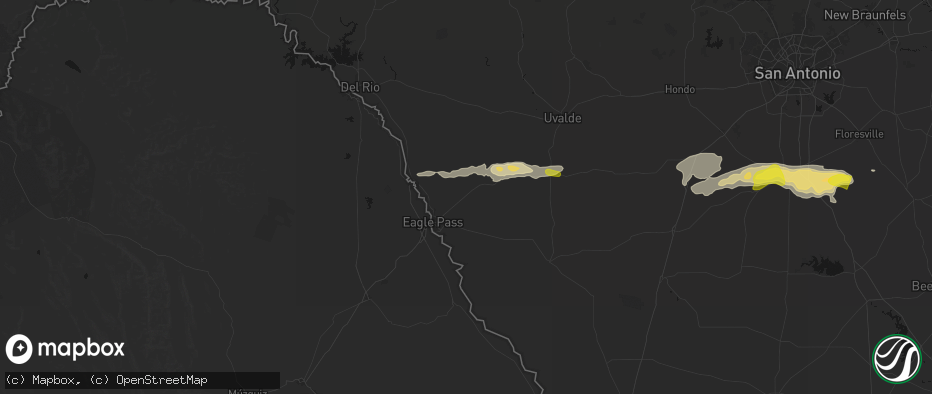 Hail map in Eagle Pass, TX on May 1, 2026