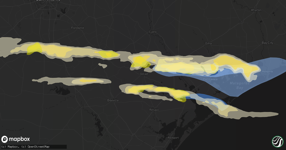 Hail map in Goliad, TX on May 1, 2026