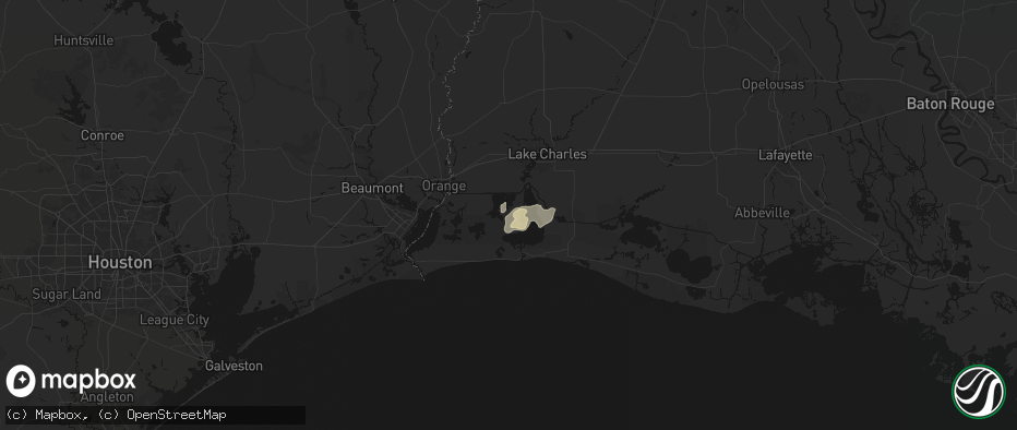 Hail map in Hackberry, LA on May 1, 2026