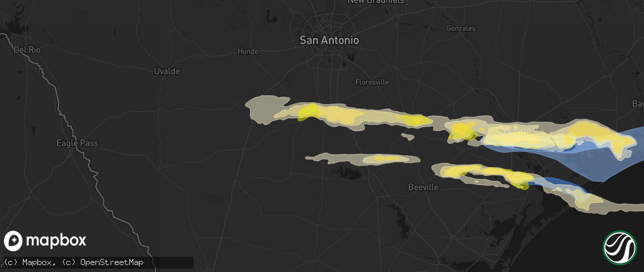Hail map in Jourdanton, TX on May 1, 2026