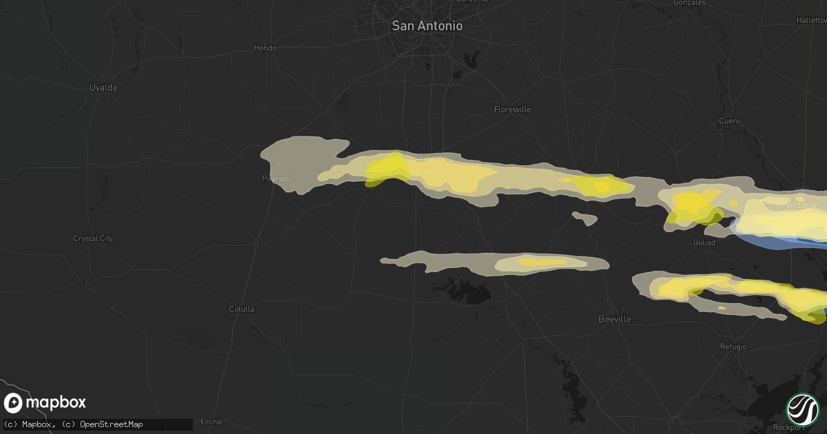 Hail map in Jourdanton, TX on May 1, 2026