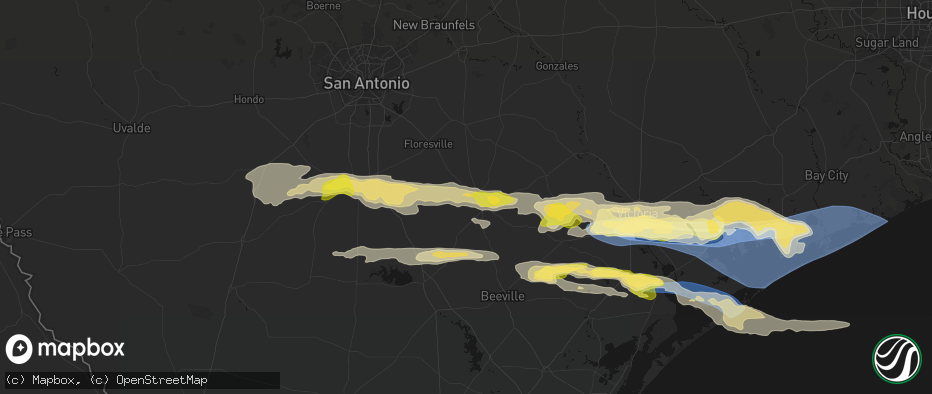 Hail map in Karnes City, TX on May 1, 2026
