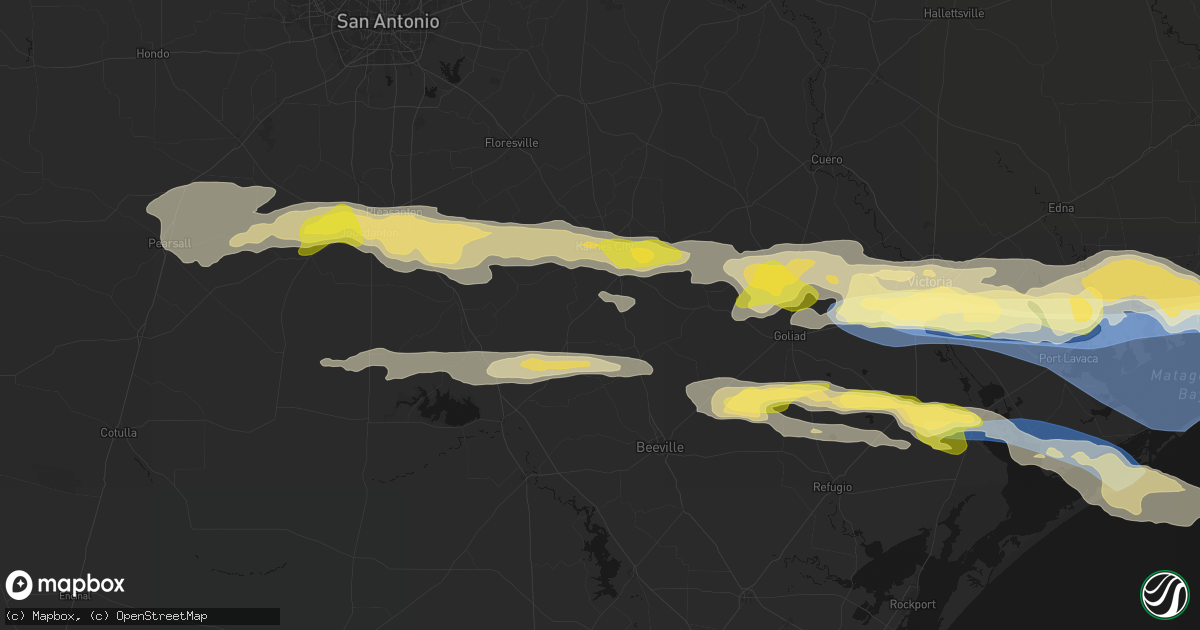Hail map in Kenedy, TX on May 1, 2026