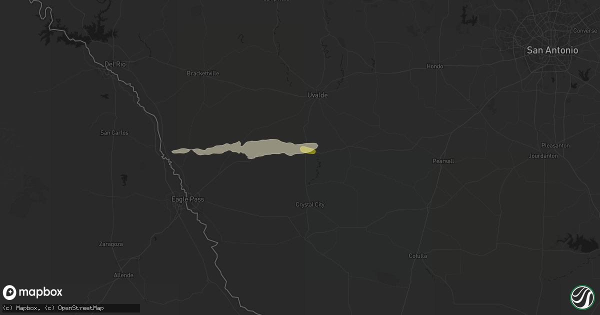 Hail map in La Pryor, TX on May 1, 2026