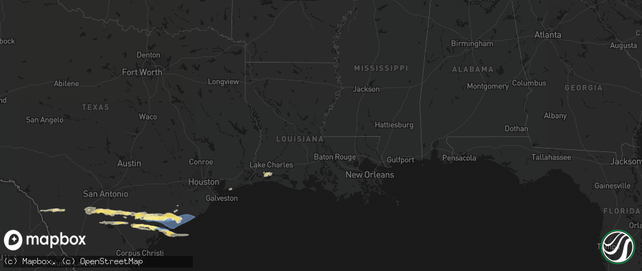Hail map in Louisiana on May 1, 2026