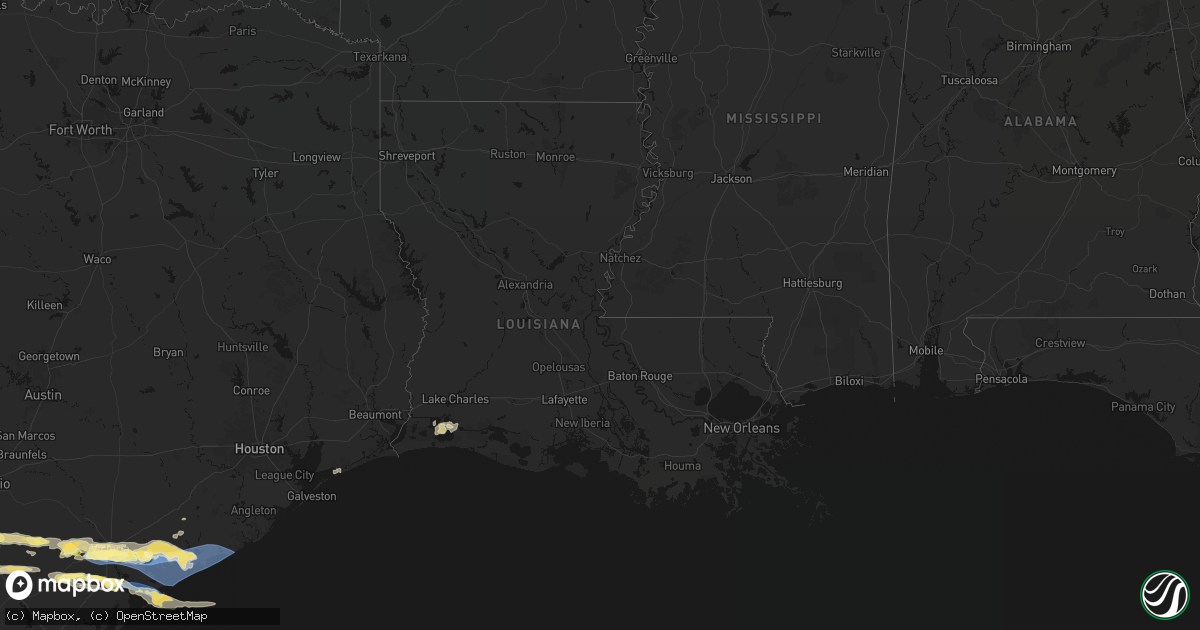 Hail map in Louisiana on May 1, 2026